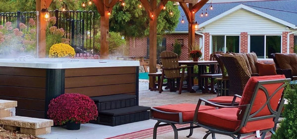 hot tub privacy ideas - hot tub under a gazebo